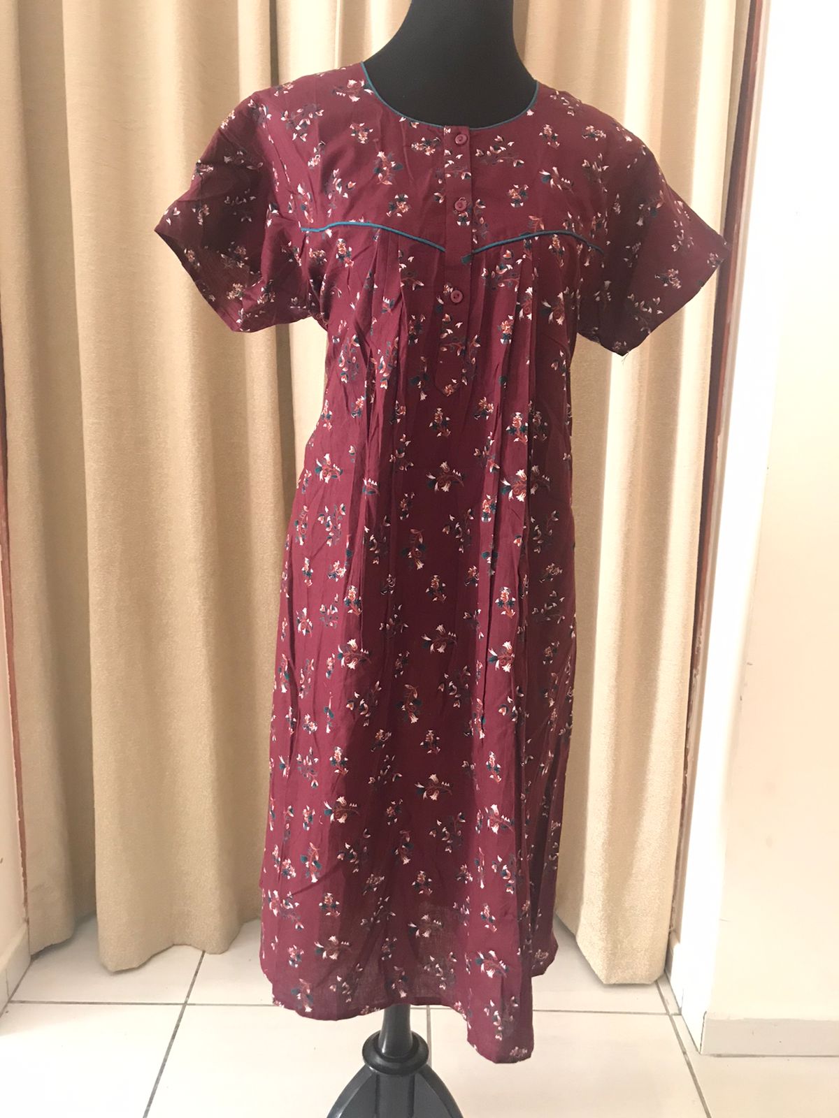 Maroon knee length nightgown